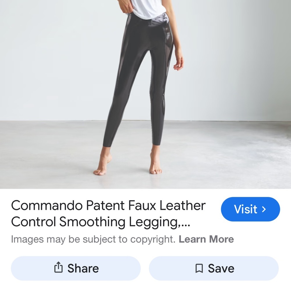 Commando Shiny Black Faux Leather Pants.